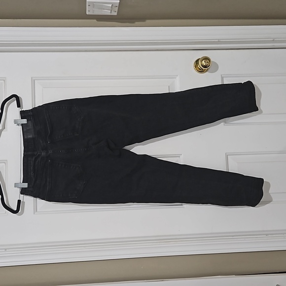 Frank and Oak The Stevie Tapered Fit High Rise Jean in Washed Black - Picture 7 of 10